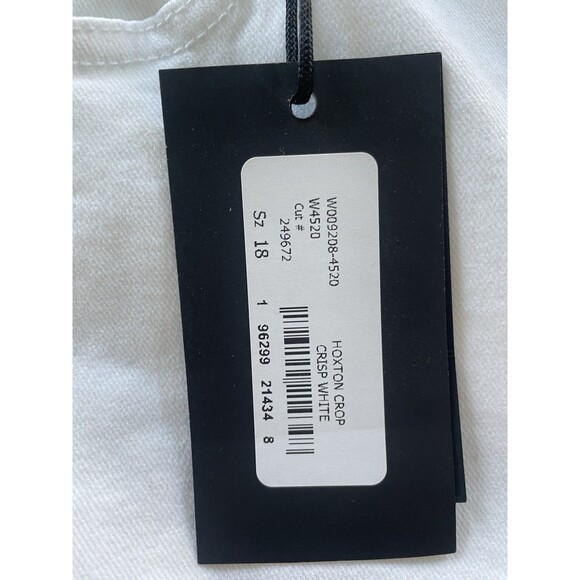 Paige Hoxton Crop High Rise Ultra Skinny Jeans Women’s 18W Plus Crisp White - Picture 7 of 16